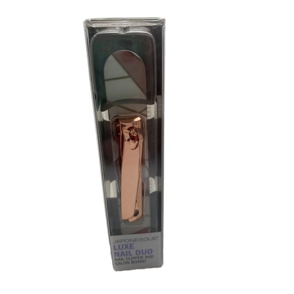 Japonesque Pro Luxe Duo Rose Gold Nail Clippers and Nail File Set, Brand New - Picture 2 of 6